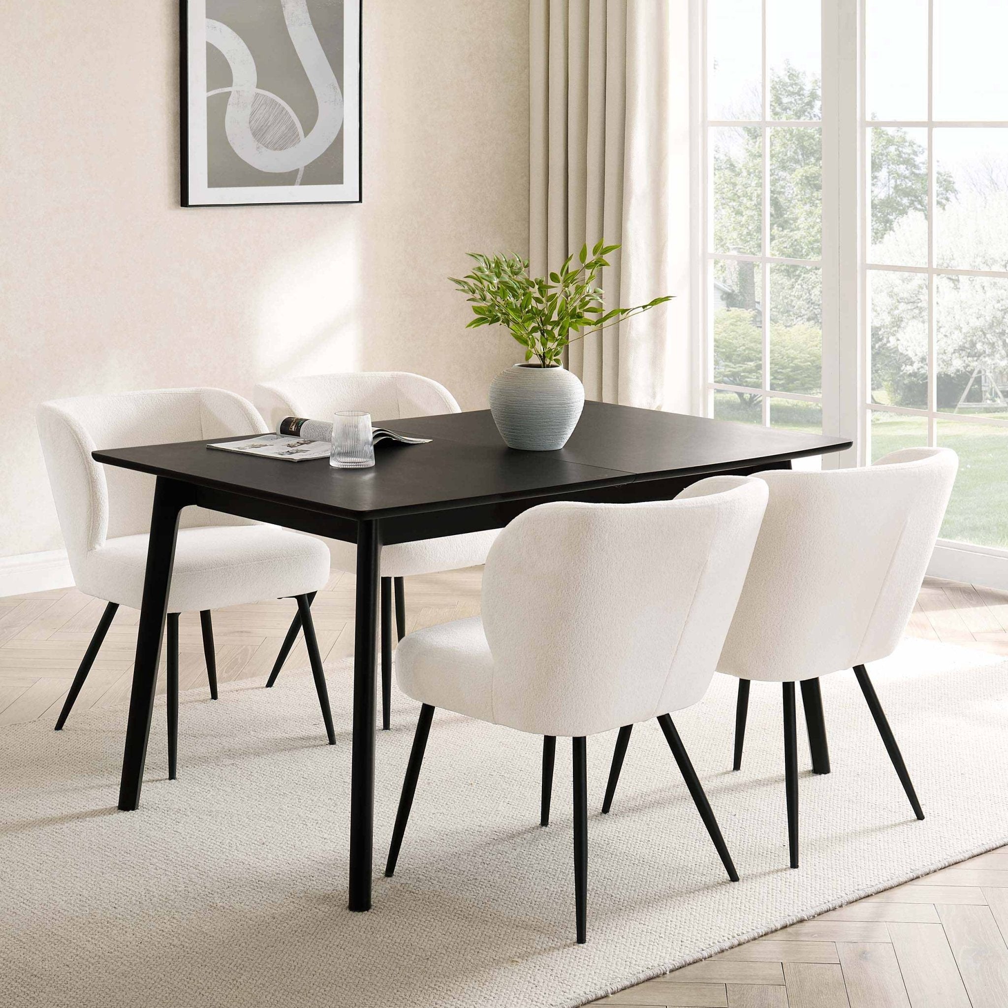 Dusklia - Heidi Oak 4-8 Seater Extendable Dining Table - Black