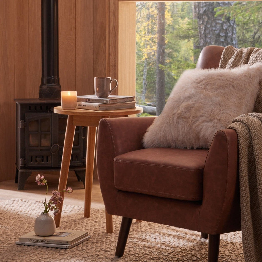 Dusklia - Heidi Solid Oak Round Side Table - Light Wood