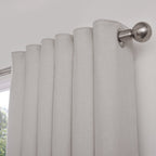 Dusklia - Herringbone Thermal Blackout Eyelet Curtains - Light Grey