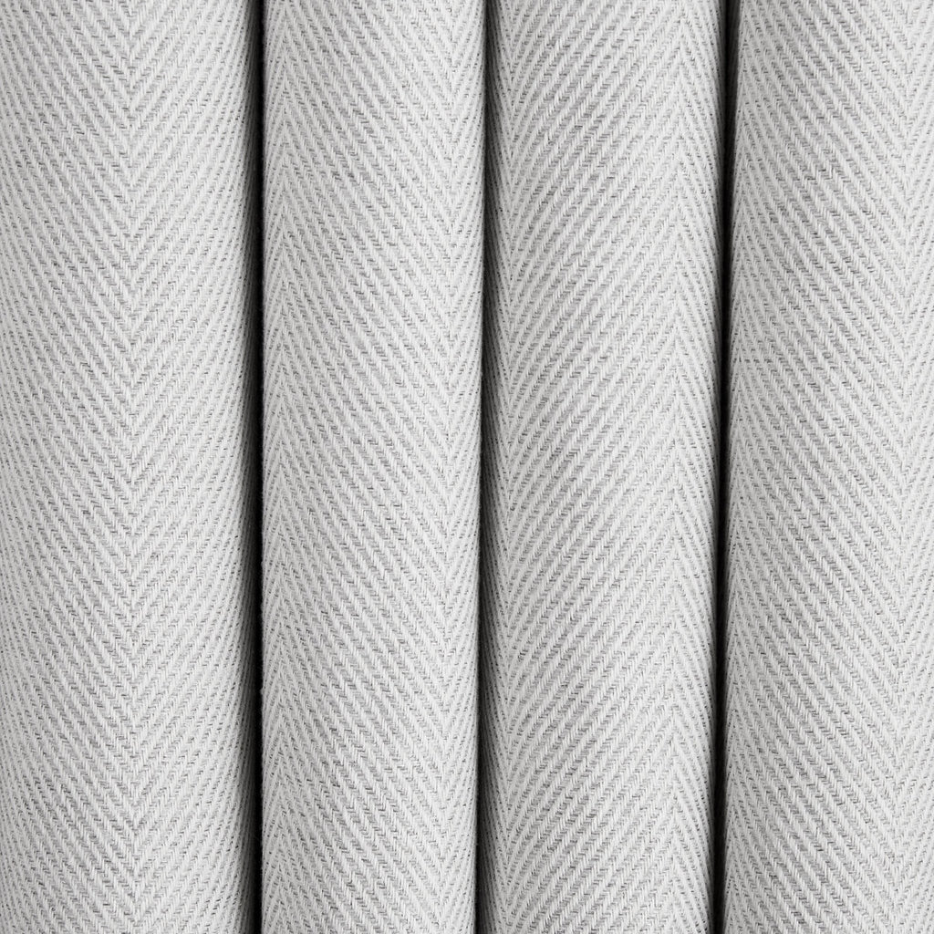 Dusklia - Herringbone Thermal Blackout Eyelet Curtains - Light Grey