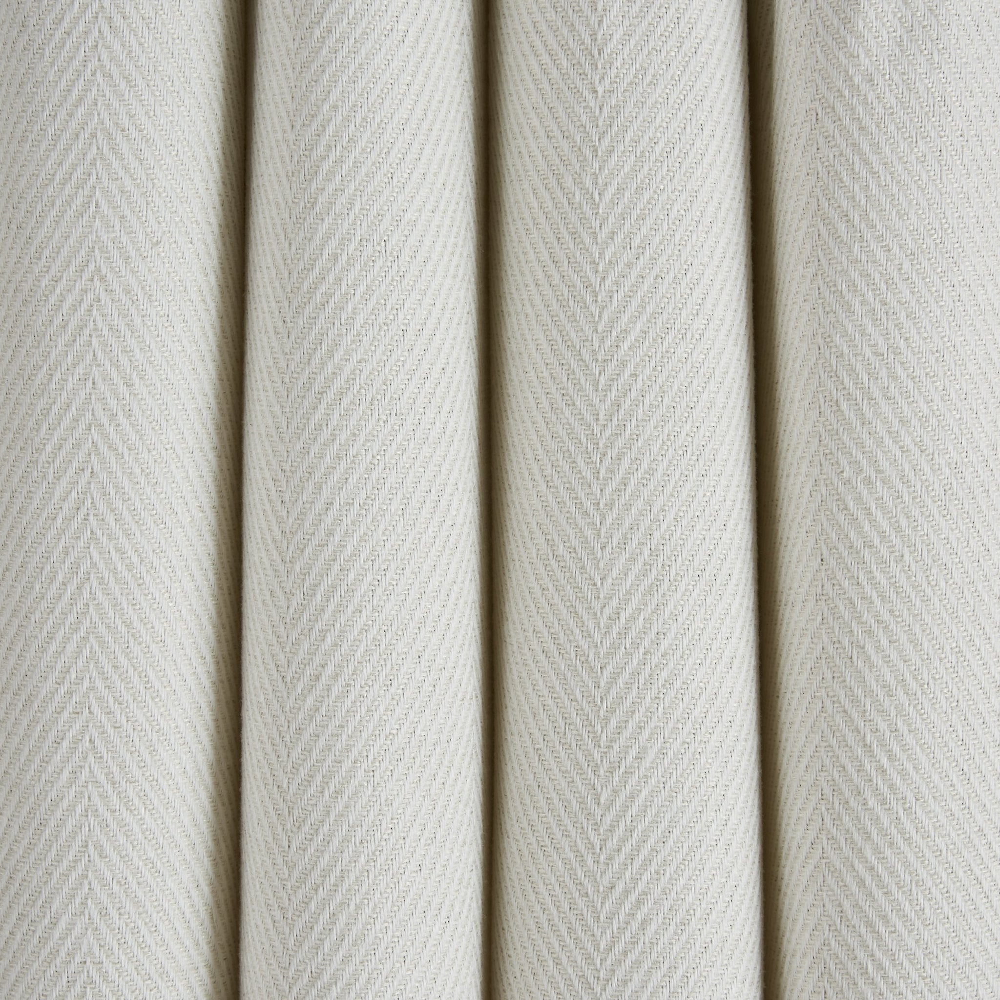 Dusklia - Herringbone Thermal Blackout Eyelet Curtains - Off White