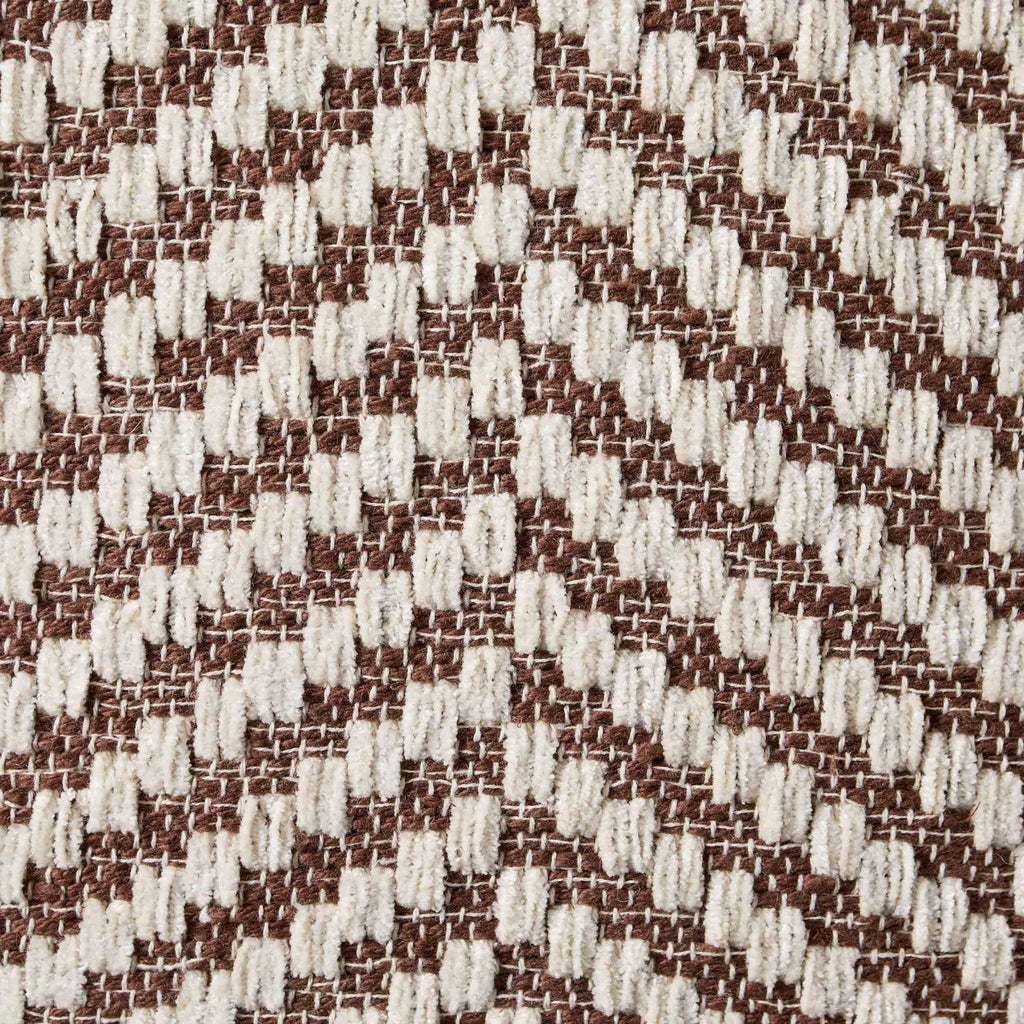 Dusklia - Herringbone Tufted Edge Sofa Cushion Cover - Chocolate