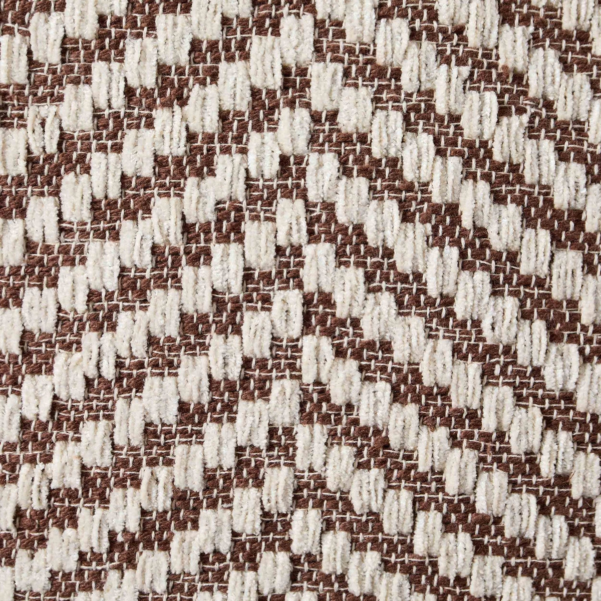 Dusklia - Herringbone Tufted Edge Sofa Cushion Cover - Chocolate