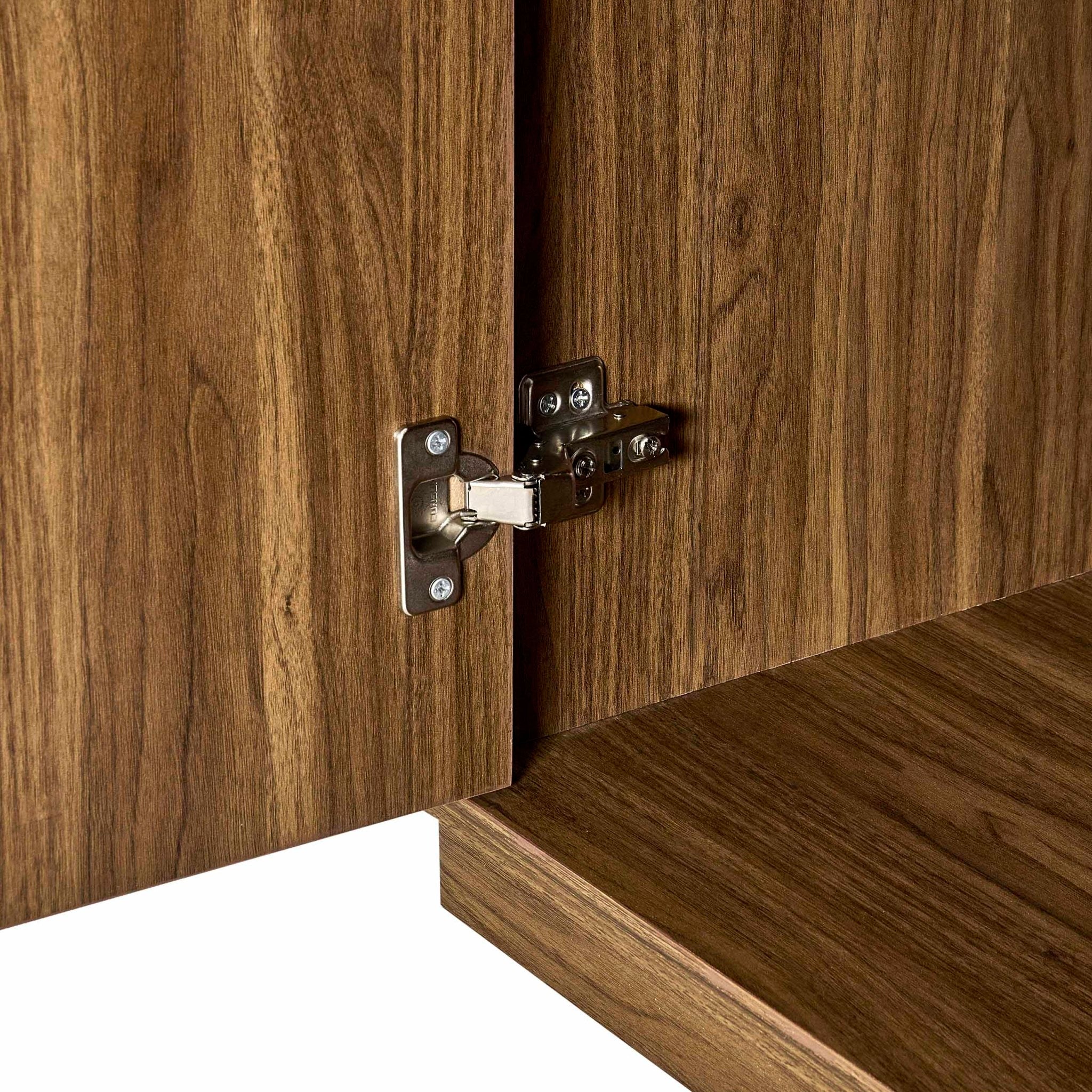 Bahut 2 portes Hettie - Bois moyen/Dessus effet marbre