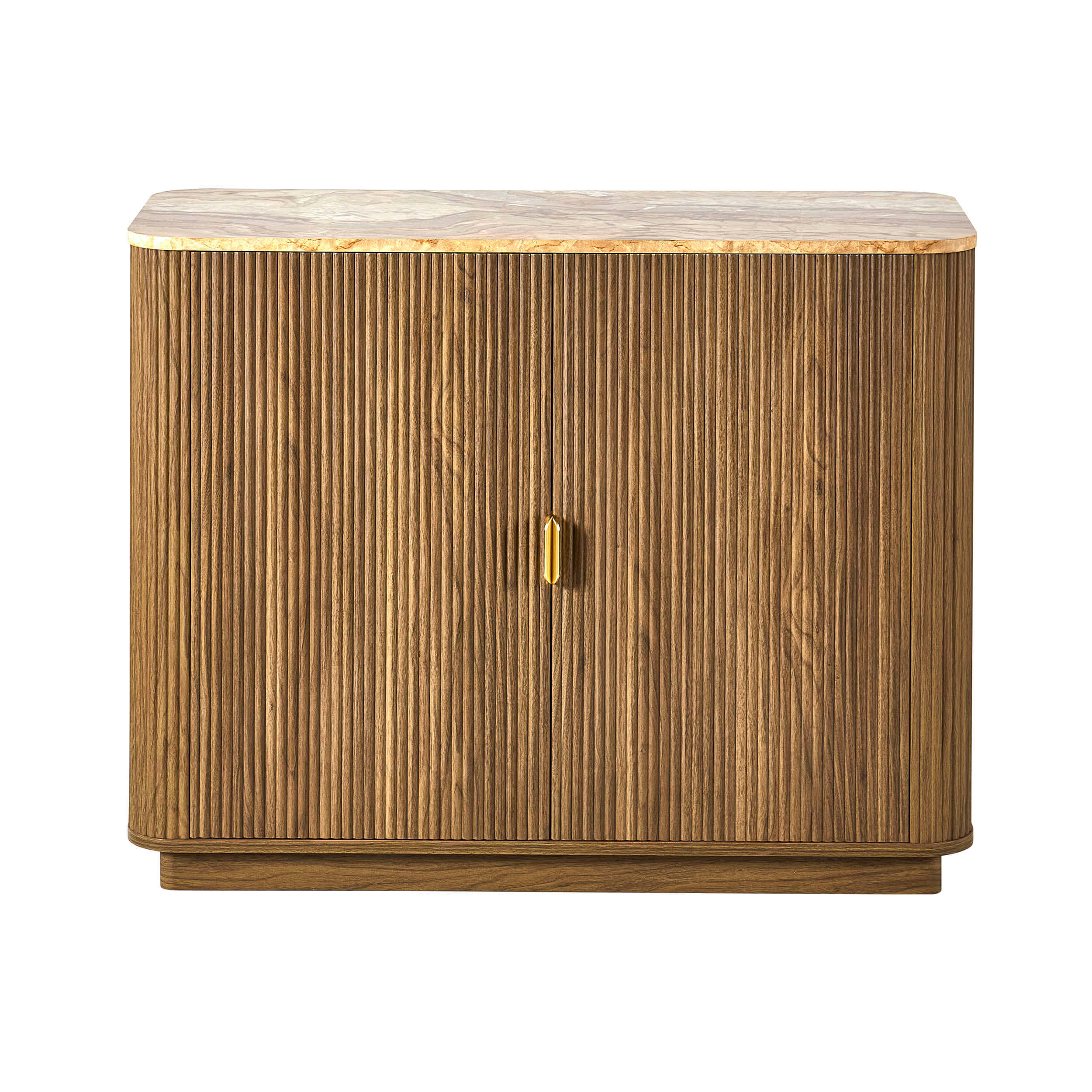 Bahut 2 portes Hettie - Bois moyen/Dessus effet marbre