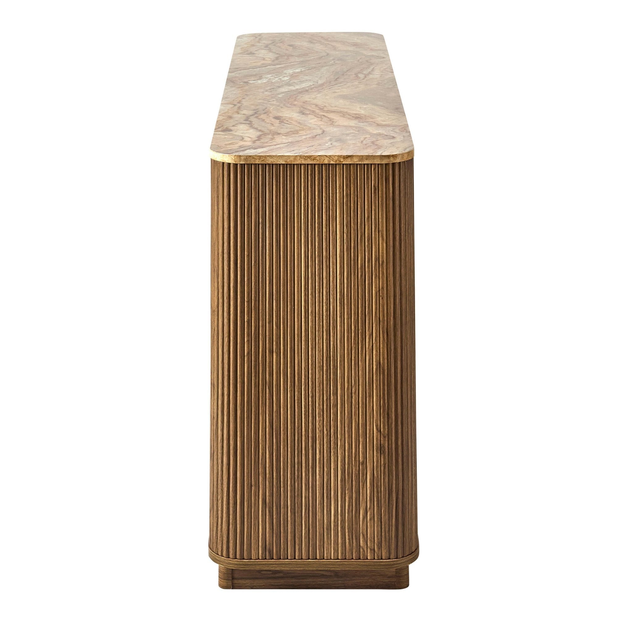 Buffet 3 portes Hettie - Bois moyen/Dessus effet marbre