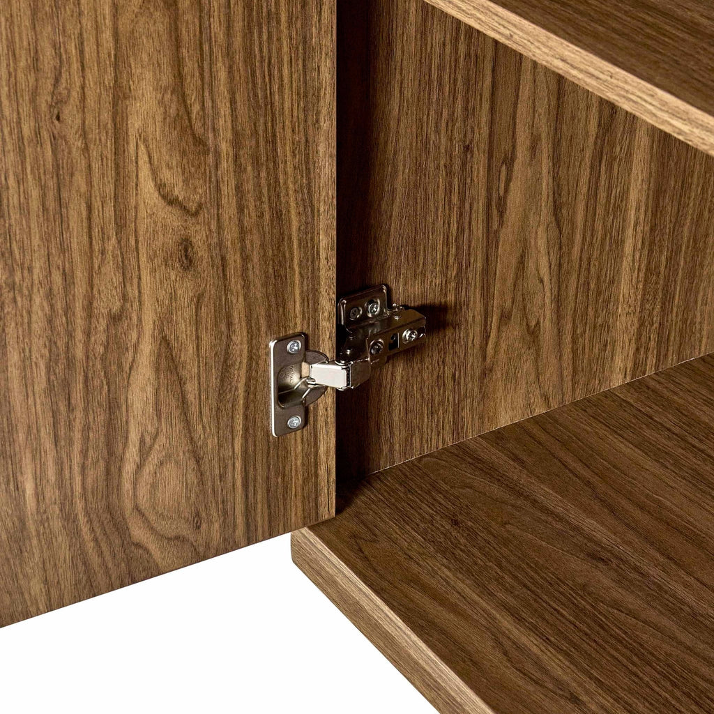 Buffet 3 portes Hettie - Bois moyen/Dessus effet marbre