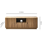 Dusklia - Hettie Tv Unit 2 Door Sideboard - Mid Wood/ Marble Effect Top