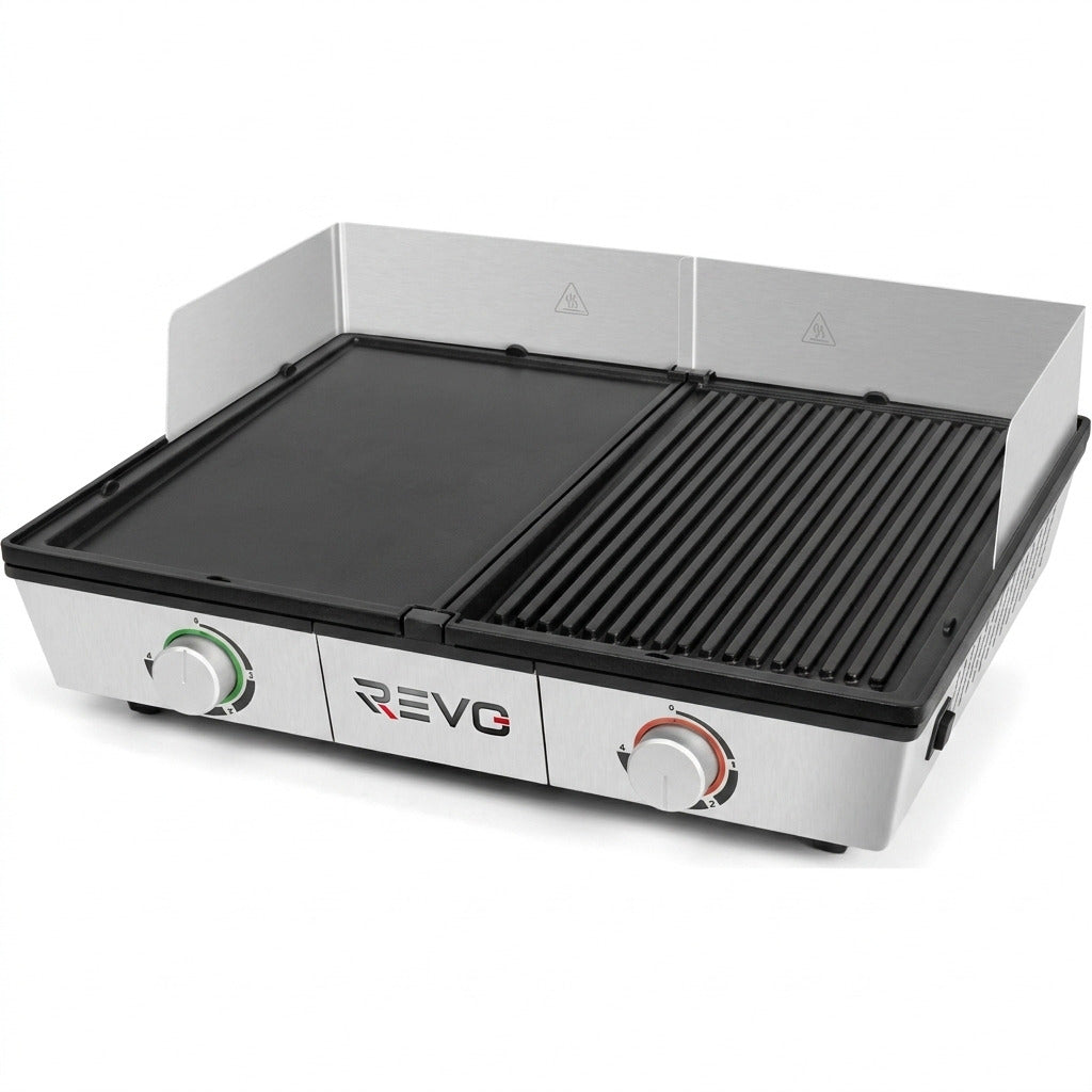 Combiné Plancha & Grill Électrique REVO Sitges – Double Zone de Cuisson – 2300 W