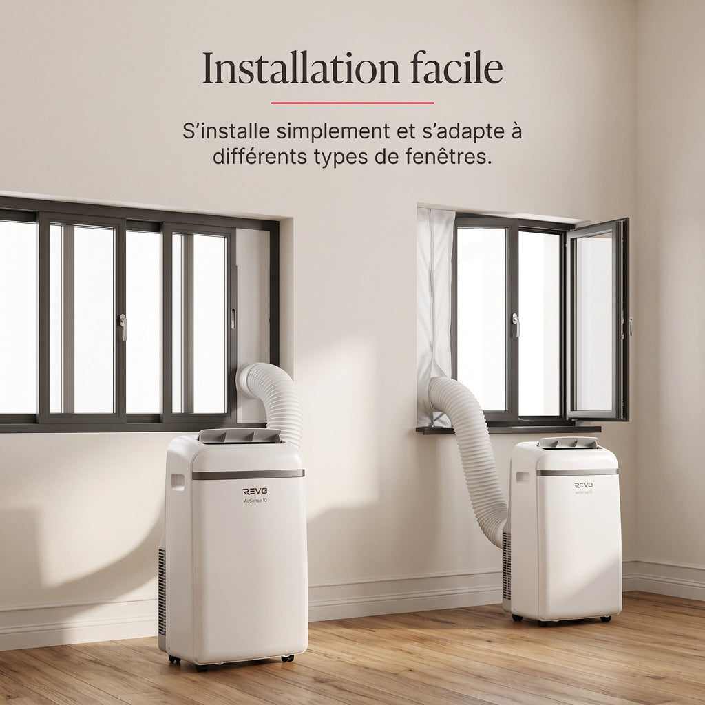 Climatiseur Mobile REVO AirSense 10 – 10 000 BTU – Classe A+ – Climatisation, Ventilation & Déshumidification