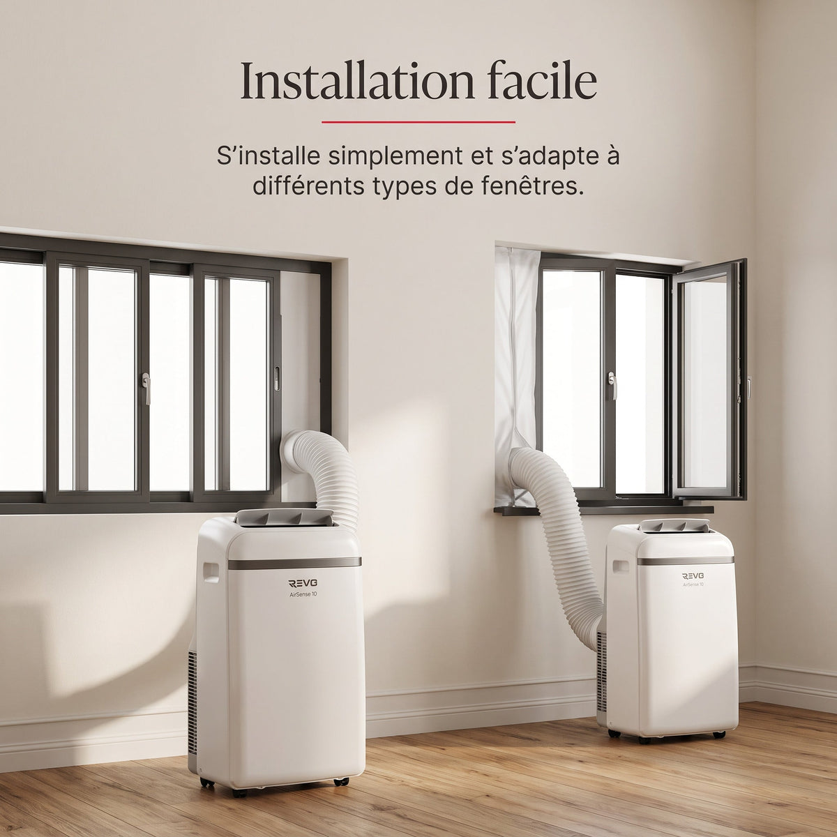 Climatiseur Mobile REVO AirSense 10 – 10 000 BTU – Classe A+ – Climatisation, Ventilation & Déshumidification