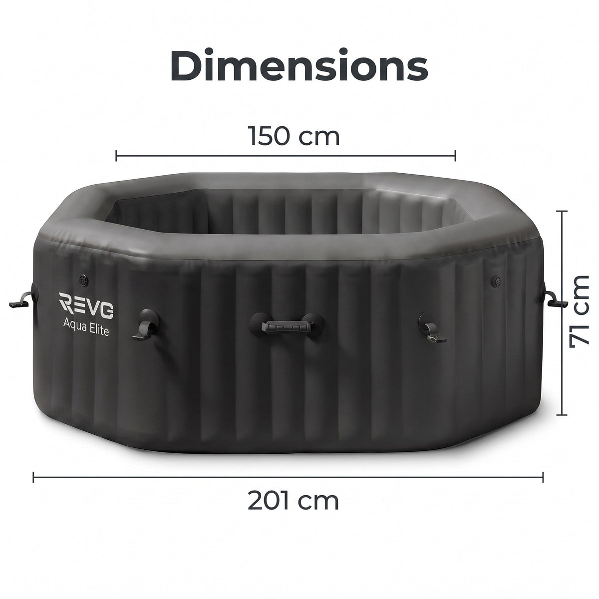 Spa Gonflable REVO Aqua Elite – 4 Places – 120 Jets – Chauffage 40°C – Wi-Fi