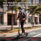 Trottinette Électrique REVO Vector – 1100 W Max. – Autonomie 70 km – Batterie 48 V 13 Ah – Pneus 10" – Suspension & NFC