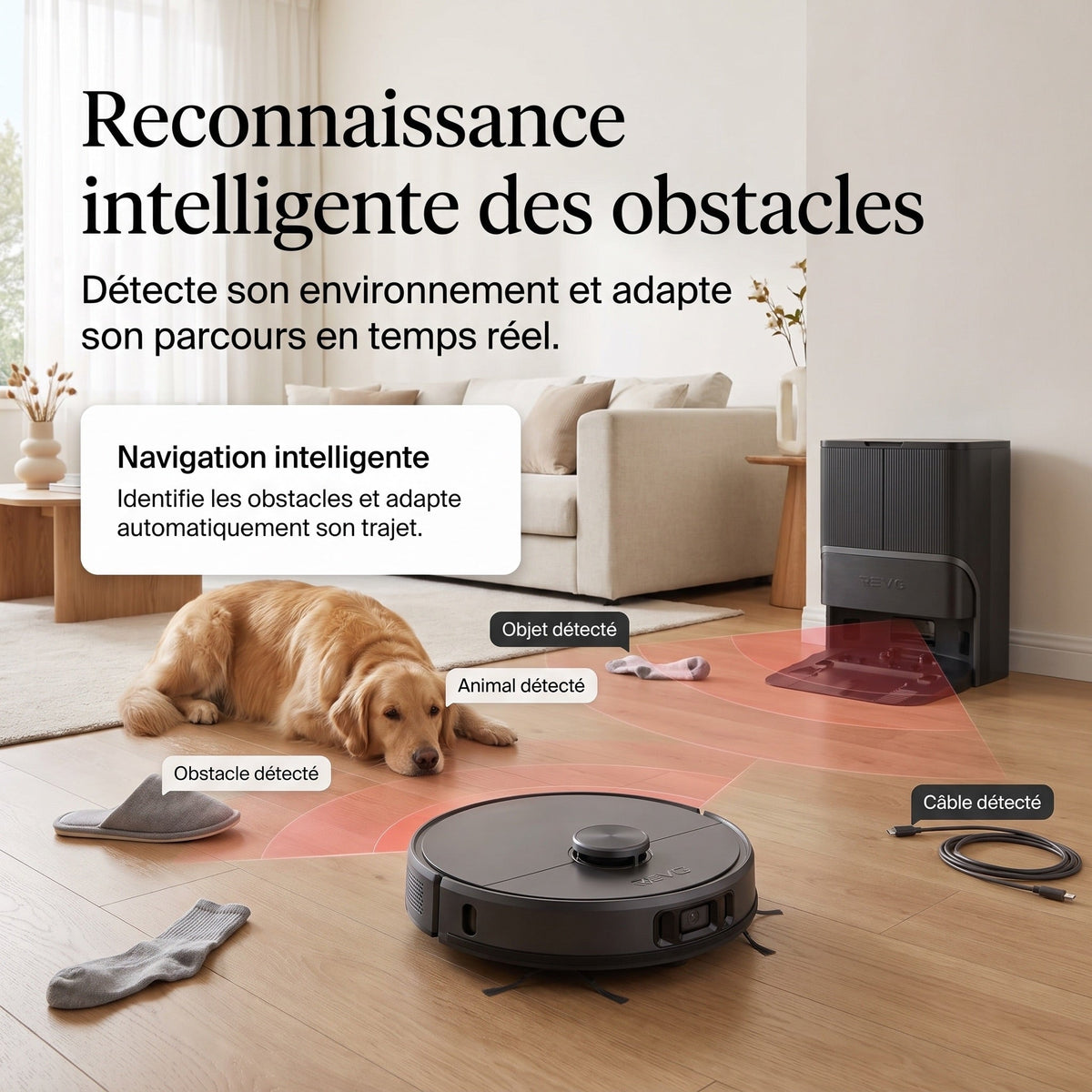 Robot Aspirateur Laveur REVO Apex 25 Noir – 25 000 Pa avec Station Multifonctionnelle & Navigation Intelligente