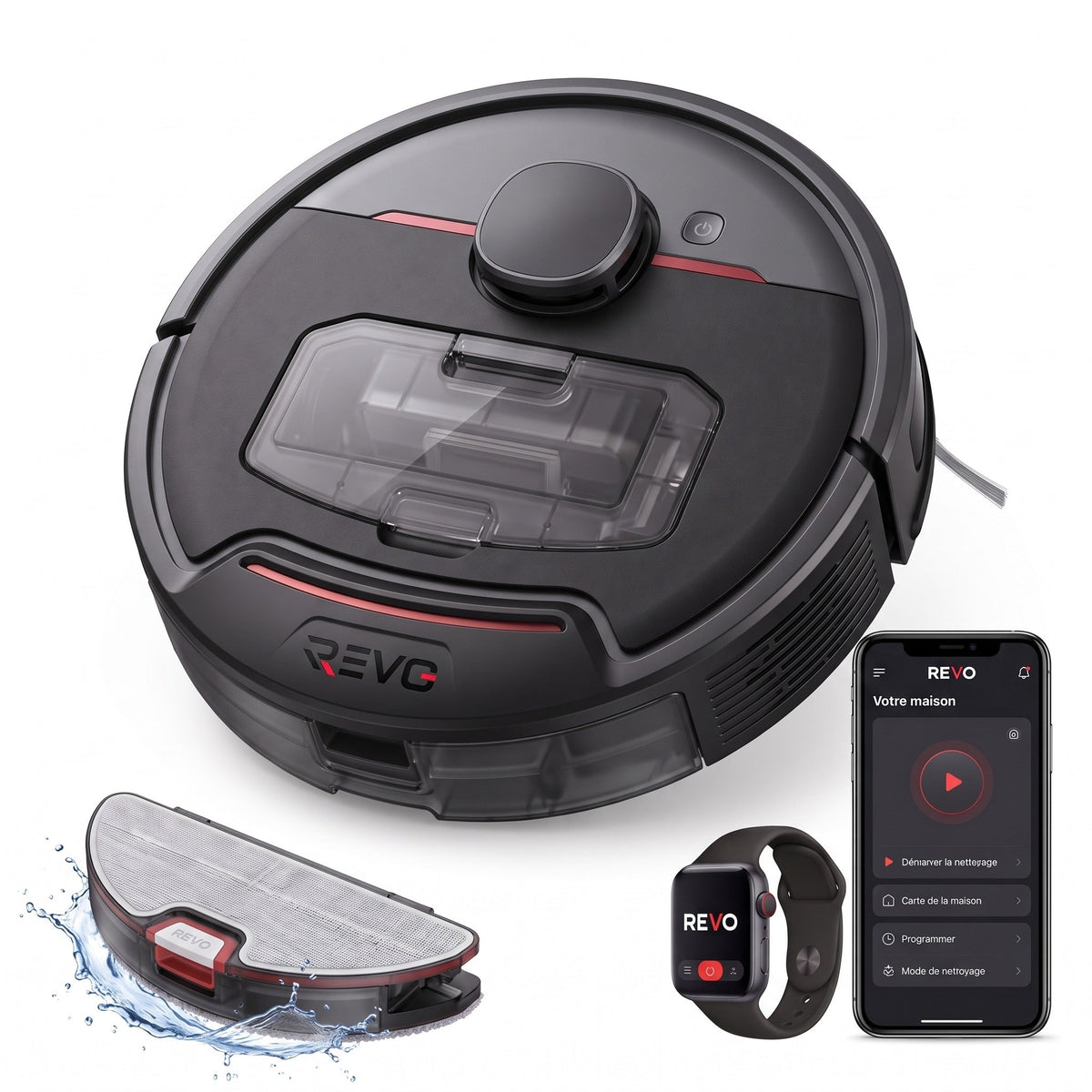 Robot Aspirateur REVO Vector 5 –  Laveur 3-en-1 5 000 Pa avec Navigation Intelligente & Contrôle Connecté