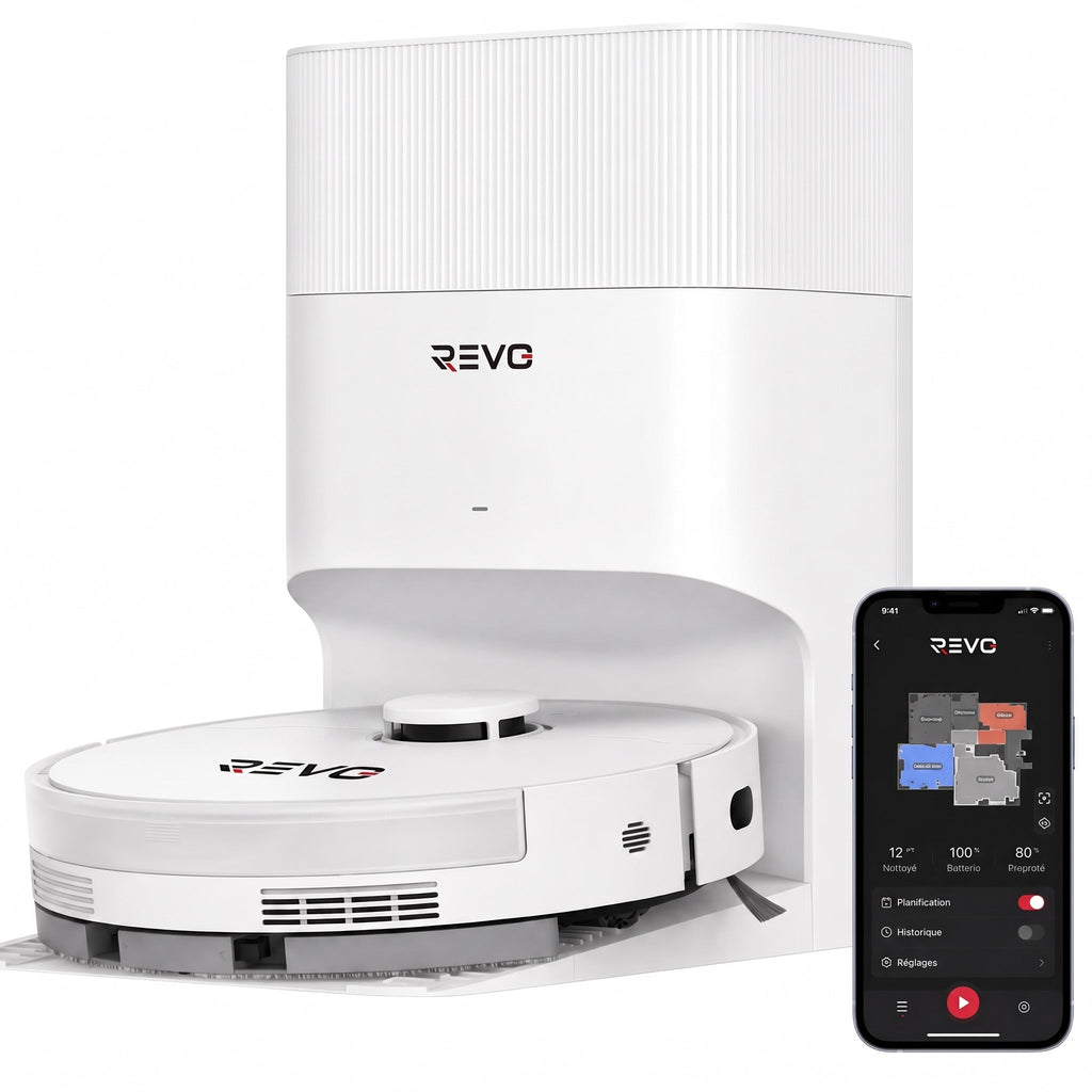 Robot Aspirateur Laveur REVO Vortex 13 –  13 000 Pa avec Station Auto-Vidage & Navigation Laser