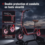 Trottinette Électrique REVO Zenith – 500 W – Autonomie 35 km – Batterie 36V 7,5Ah – Pneus 12" – Avec Siège