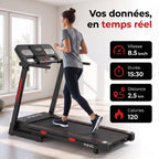 Tapis de Course Pliable REVO Vita – Moteur 3.0HP – Vitesse 1 à 14 km/h – Charge 150 kg – Bluetooth