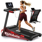 Tapis de Course REVO Elevate 15 – Inclinaison Automatique 15 % – 2,5 CV – 12 km/h – Pliable & Connecté