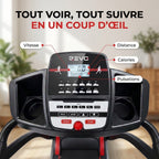 Tapis de Course Pliable REVO Motion 14 – 0,8 à 14 km/h – 12 Programmes – Surface 123 × 40 cm – Charge 120 kg