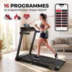 Tapis de Course Pliable REVO Tempo 16 – 1 à 16 km/h – 16 Programmes – Surface 120 × 45 cm – Pliage Ultra-Compact 19 cm