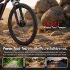 Vélo Électrique VTT REVO Ridge 65 – 250 W – Autonomie jusqu’à 65 km – Batterie Amovible 13 Ah – 21 Vitesses – Pneus 26"**