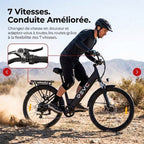 Vélo Électrique REVO Venture – 250 W – Autonomie jusqu’à 100 km – Batterie 561,6 Wh – Roues 27,5" – Freins Hydrauliques