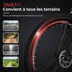 Vélo Électrique VTT REVO Trail – 250 W – Autonomie 35 à 90 km – Batterie 36 V 10,4 Ah – Pneus 26" – 7 Vitesses