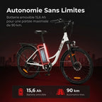 Vélo Électrique REVO CityFlow – 250 W – Autonomie 90 km – Batterie 561,6 Wh – Shimano 7 Vitesses – Roues 26"