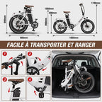 Vélo Électrique Pliable REVO Flex – 250W – Batterie 48V 17Ah – Autonomie jusqu’à 120 km – Pneus 20″ x 3.0″