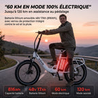 Vélo Électrique Pliable REVO Flex – 250W – Batterie 48V 17Ah – Autonomie jusqu’à 120 km – Pneus 20″ x 3.0″