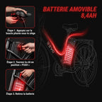 Vélo Électrique REVO Avenue 26″ – Moteur 250W – Batterie Amovible 36V 8,4Ah – Autonomie jusqu’à 70 km – Freins à Disque