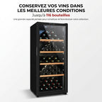 Cave à Vin de Vieillissement REVO Héritage – 116 Bouteilles – 213 L – 4 Clayettes en Bois – Température Réglable