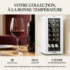 Cave à Vin REVO Réserve 18 – 18 Bouteilles – 50 L – Refroidissement par Compresseur – 43 dB – Commande Tactile