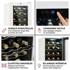 Cave à Vin REVO Réserve 18 – 18 Bouteilles – 50 L – Refroidissement par Compresseur – 43 dB – Commande Tactile