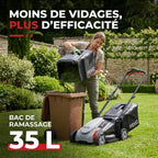Tondeuse à Gazon sans Fil REVO Garden 300 – 20 V – 33 cm – Batterie 5,0 Ah – 5 Hauteurs de Coupe – Bac 35 L – Jusqu’à 300 m²