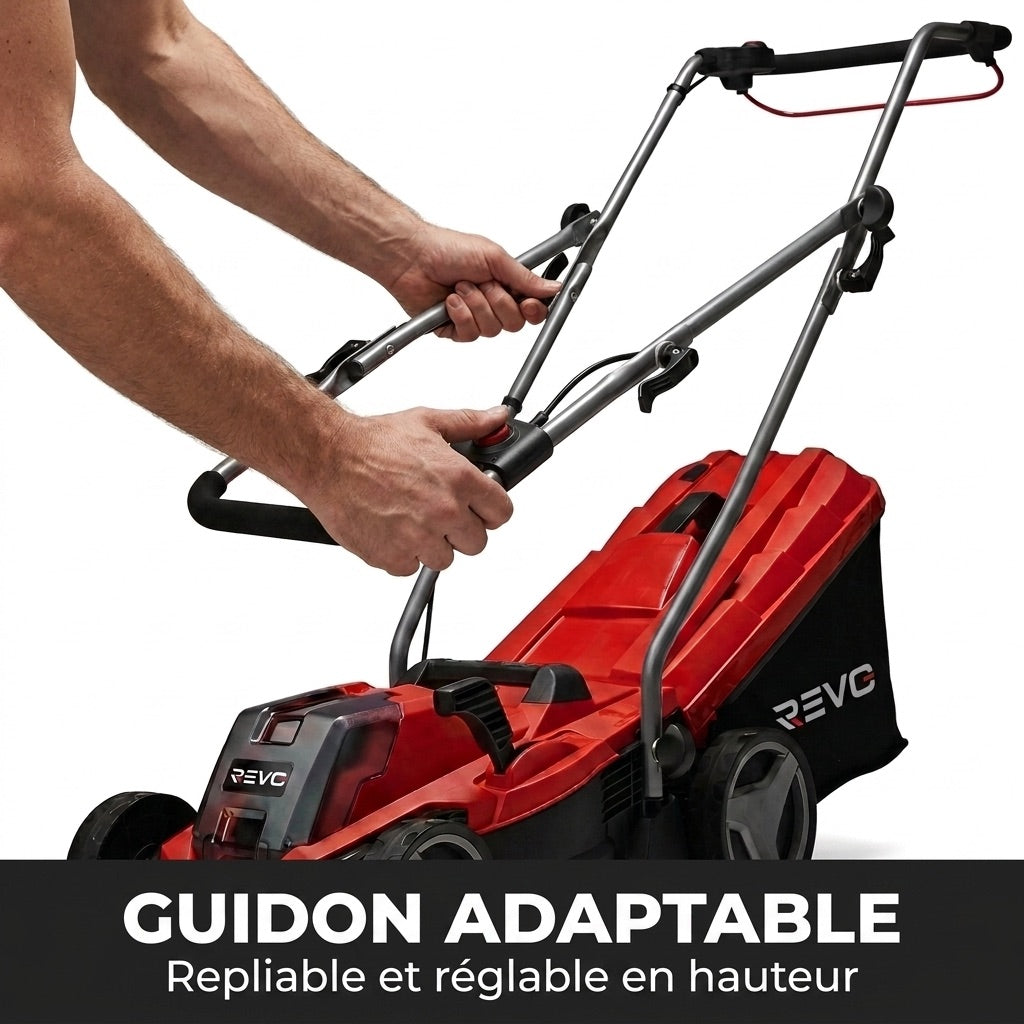 Tondeuse à Gazon sans Fil REVO Swift 200 – 18 V, 33 cm, Moteur Brushless, Batterie 4,0 Ah Incluse, Bac 30 L – Jusqu’à 200 m²