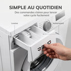 Lave-Linge Hublot REVO Élégance 8 – Machine à Laver 8 kg – Classe A – 1400 tr/min – 15 Programmes, Vapeur & Format Slim