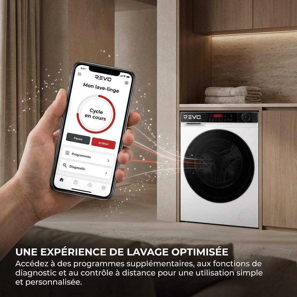 Lave-Linge Hublot REVO Majesta 13 – Machine à Laver 13 kg – Classe A – 1400 tr/min – 15 Programmes – Vapeur & Connectée