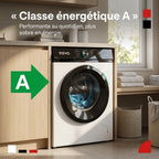 Lave-Linge Hublot REVO Pureva 8 – Machine à Laver 8 kg – Classe A – 1200 tr/min – 11 Programmes – Vapeur & Moteur Inverter