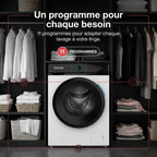Lave-Linge Hublot REVO Pureva 8 – Machine à Laver 8 kg – Classe A – 1200 tr/min – 11 Programmes – Vapeur & Moteur Inverter