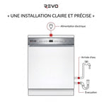Lave-Vaisselle Tout Intégrable REVO Integra 60 – 60 cm – 6 Programmes – 3 Options – 48 dB – Panier Réglable 3 Hauteurs