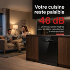 Lave-Vaisselle Pose Libre REVO Novera 15 – 15 Couverts – Classe C – 46 dB – 8 Programmes – Ouverture Automatique – Connecté – Noir