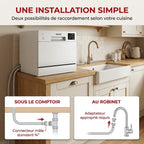 Lave-Vaisselle Compact REVO Compacta 6 – 6 Couverts – 6 Programmes – 47 dB – Cycle Rapide 30 min – Blanc
