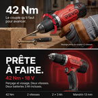 Perceuse-Visseuse Sans Fil REVO Voltis 42 – 18 V – 42 Nm – 2 Batteries 3 Ah – 2 Vitesses – Mandrin 13 mm – Coffret Inclus