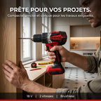 Perceuse-Visseuse Sans Fil REVO Vortex 54 – 18 V – 54 Nm – Moteur Brushless – 2 Vitesses – Mandrin 13 mm – Produit Seul
