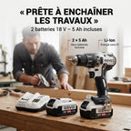 Perceuse-Visseuse Sans Fil REVO Striker 70 – 18 V – 70 Nm – 2 Batteries 5 Ah – Brushless – Mandrin 13 mm – Coffret Inclus