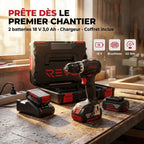 Perceuse-Visseuse à Percussion Sans Fil REVO Core 45 – 18 V – 45 Nm – Brushless – 2 Batteries 3,0 Ah – Mandrin 13 mm – Coffret Inclus