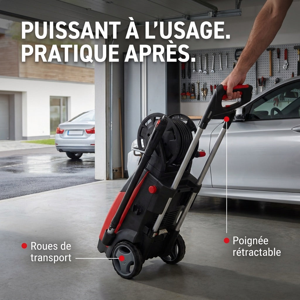 Nettoyeur Haute Pression REVO Forge 200 – 3 300 W – 200 Bar – 650 L/h – Flexible 15 m avec Enrouleur