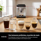 Machine à Café à Grains REVO Barista – Machine Expresso Automatique 1 450 W – 5 Boissons – Broyeur Intégré – Buse Vapeur – 1,8 L